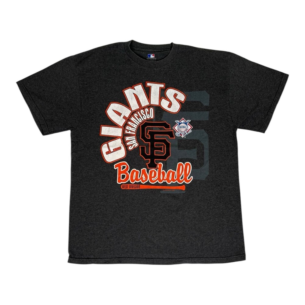 San Francisco Giants T-Shirt Size Large Gray Big Spell Out Vintage Retro Y2K
